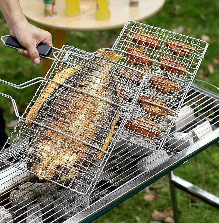 Manufacturer direct sale backyard party portable net cloth barbecue fish clip