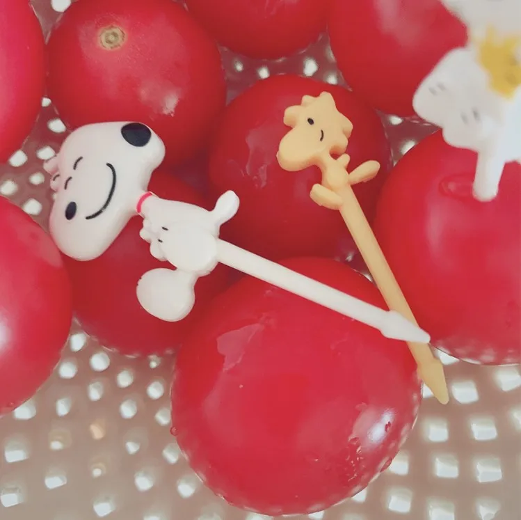 Mini Fruit Fork fruit fork pick kids Plastic Bento Cake Decoration Decorative Picks