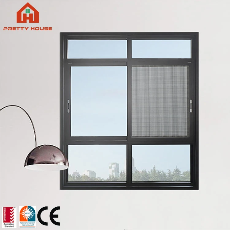 villa aluminum tempered glass window double glazing balcony sliding window