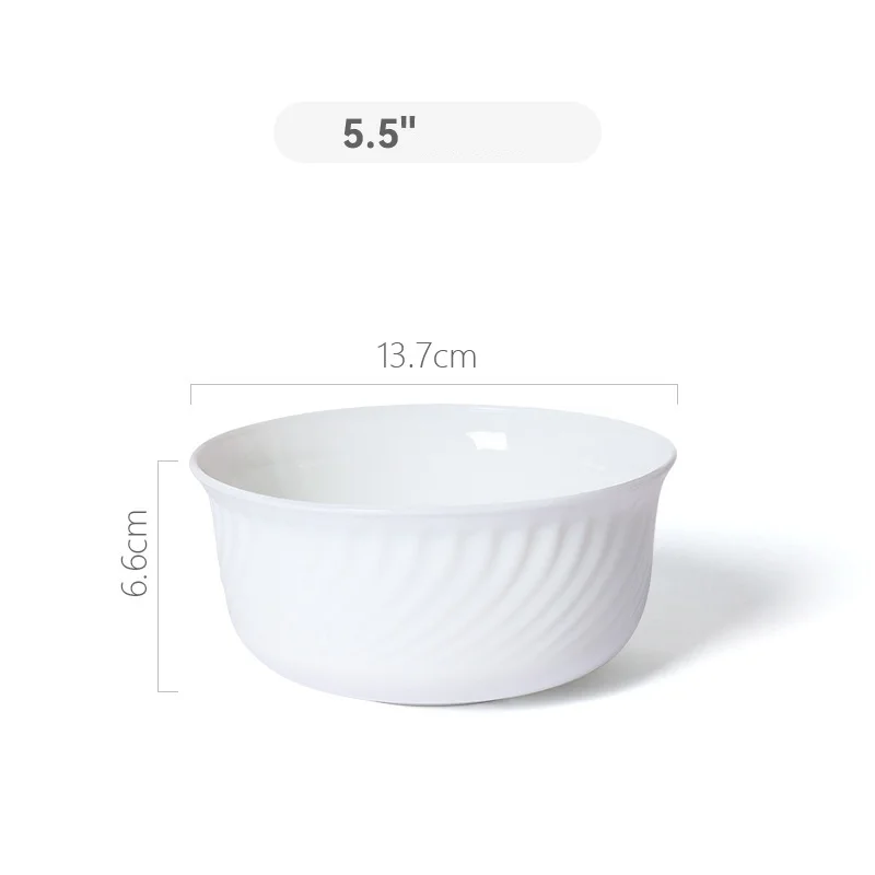 OPAL Glass Large White Jade Plate Dish Heat-Resistant Tempered Bowl for Home or Wedding for Food Serving