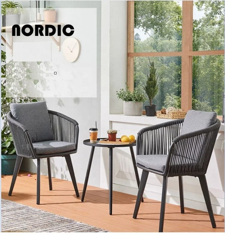Outdoor Aluminum Dining Table And Chair Set Solid Wood Teak Rattan Garden Wooden Table Chair General Use Outdoor Furniture