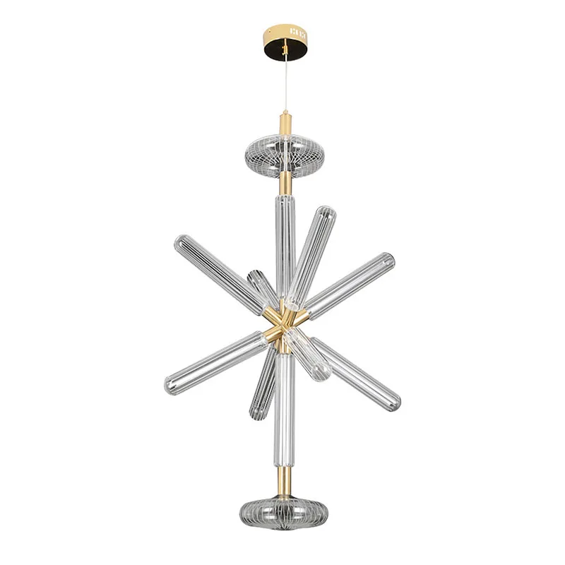 D1001 wholesale glass tube pendant light transparent glass led pendant lamp for living room