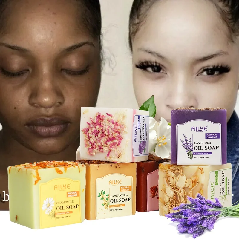 Оптовая продажа 6 видов стилей сухое цветочное осветляемое мыло для лица и тела любой кожи