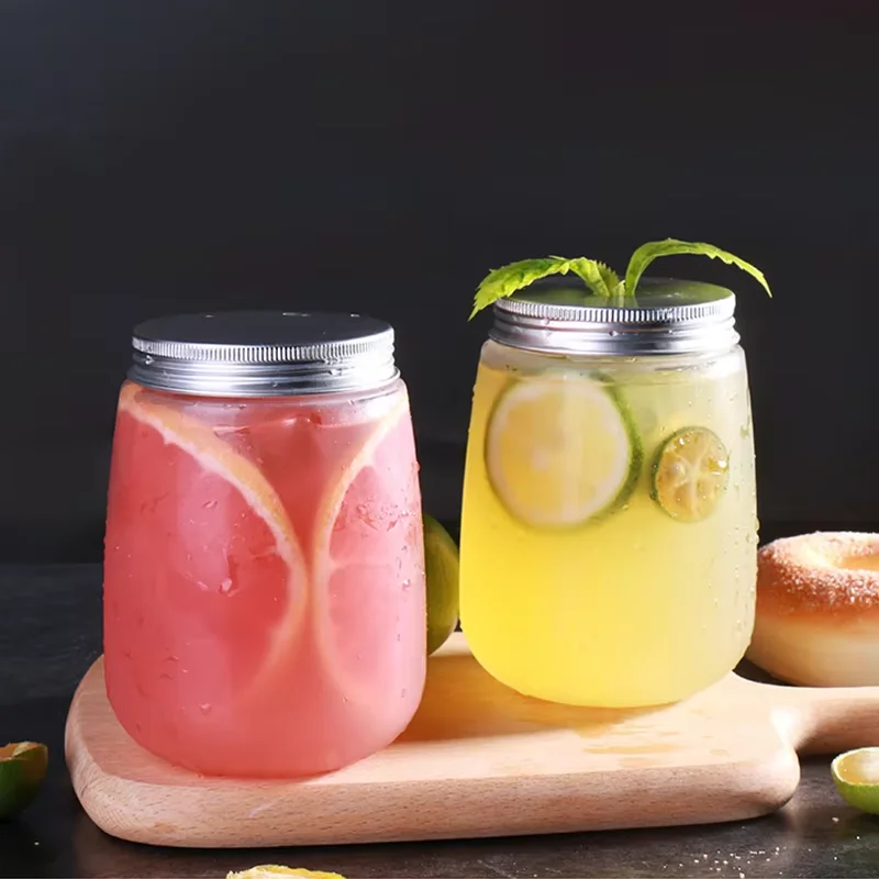 Commercial Customization Cold Drink Brew Plastic Bottle Milk Tea Juice Disposable Takeaway Packaging Plastic Bottles