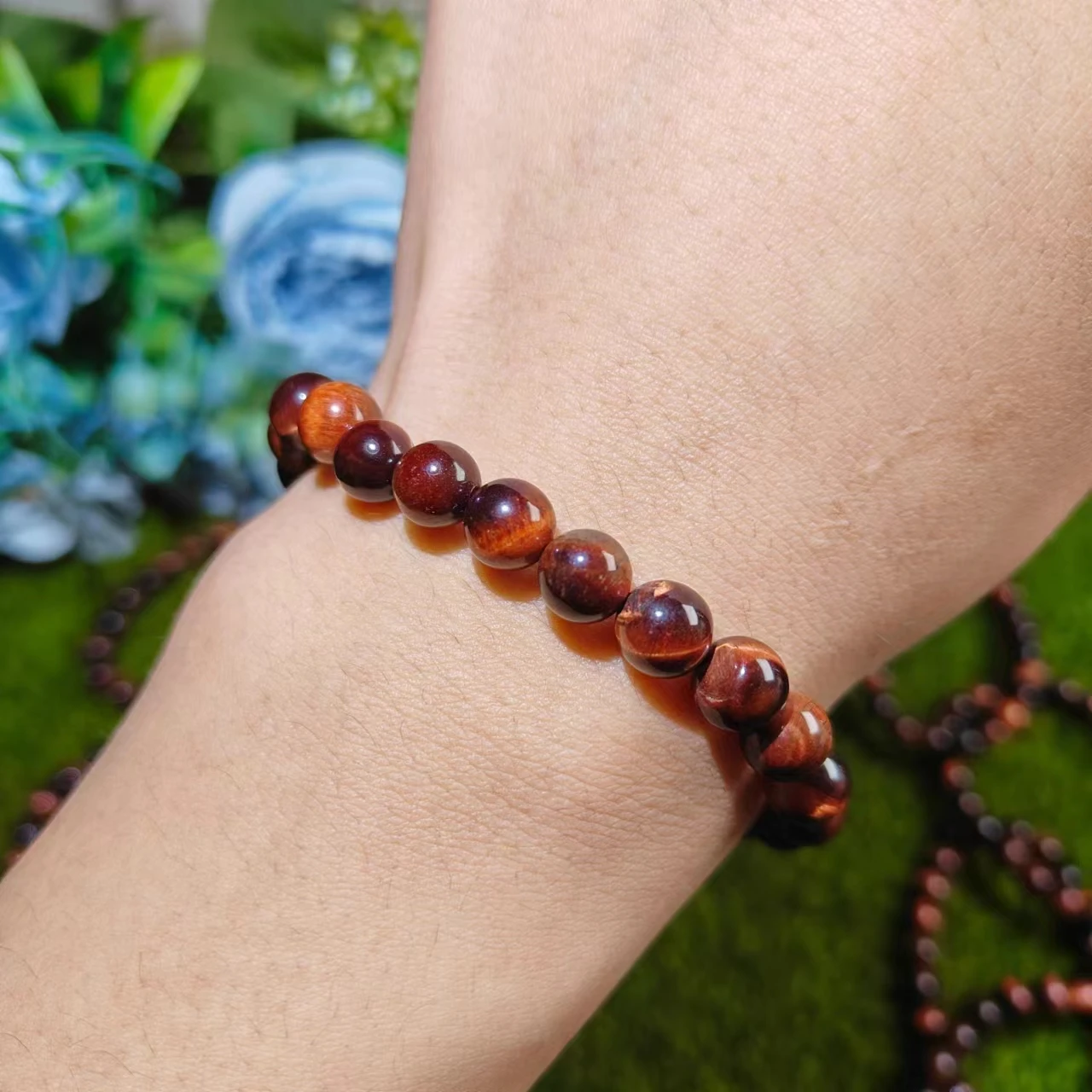 High Quality Wholesale 8mm Red Tiger Eye Stone Bracelet Healing Crystal For Home Decoration