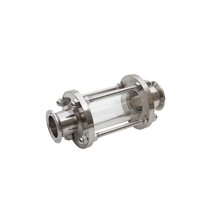 Sanitary Stainless Steel SS304 SS316L Flow  Inline Sight Glass straight type Stainless Steel Glass View New