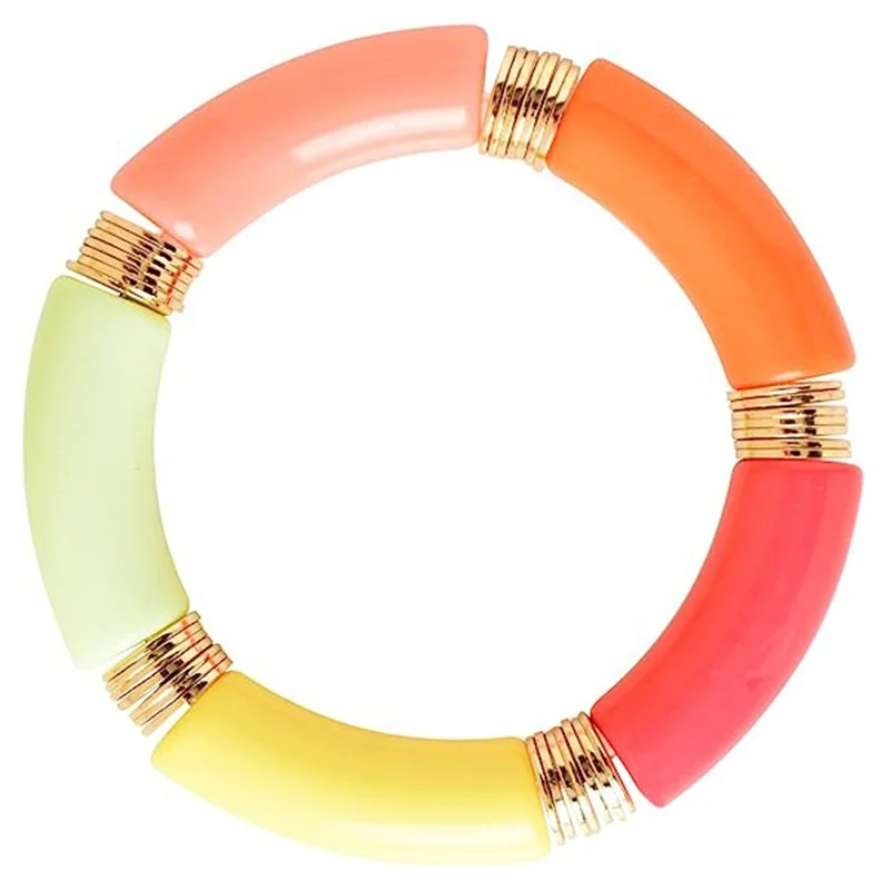 New Arrival Acrylic Enamel Tube Bangle Stackable Bracelet Bamboo Stackable Bracelet										ry