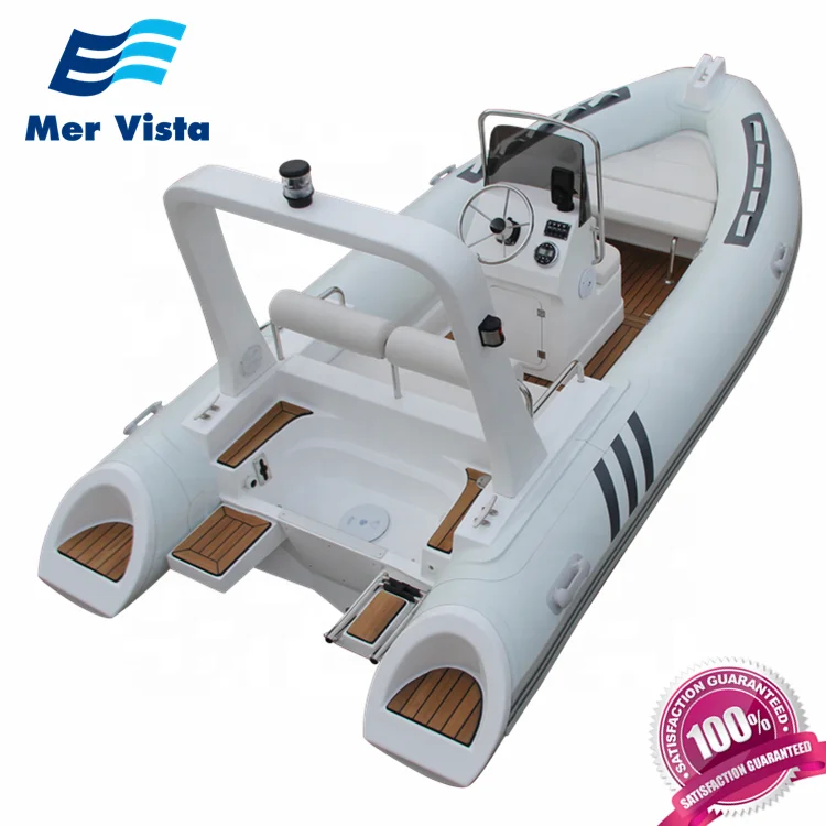 CE Rib Boat16ft Deep V-shape Fiberglass Hull Hypalon or Pvc Tube