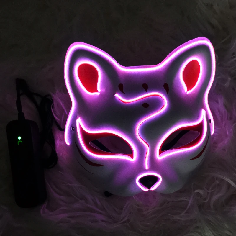 Free Sample Cosplay Led Cat Mask Carnival Party Halloween Full Glow Masks