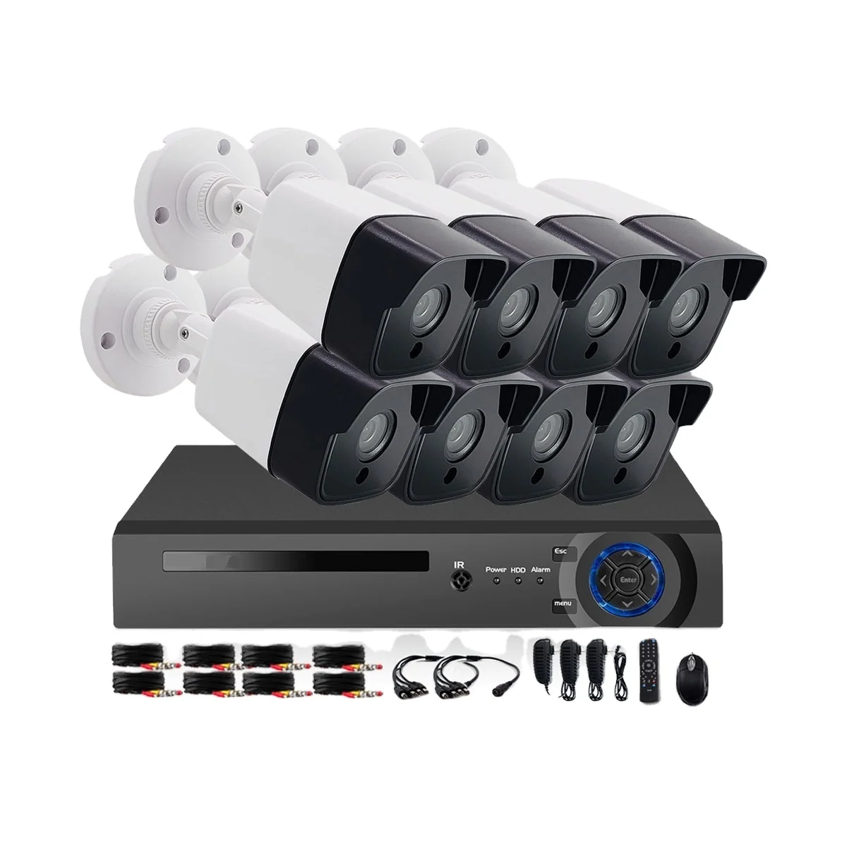 AI H.265 8CH DVR with 8 Outdoor Security Camera 5MP Kit Day/Night Home Video Surveillance AHD CCTV