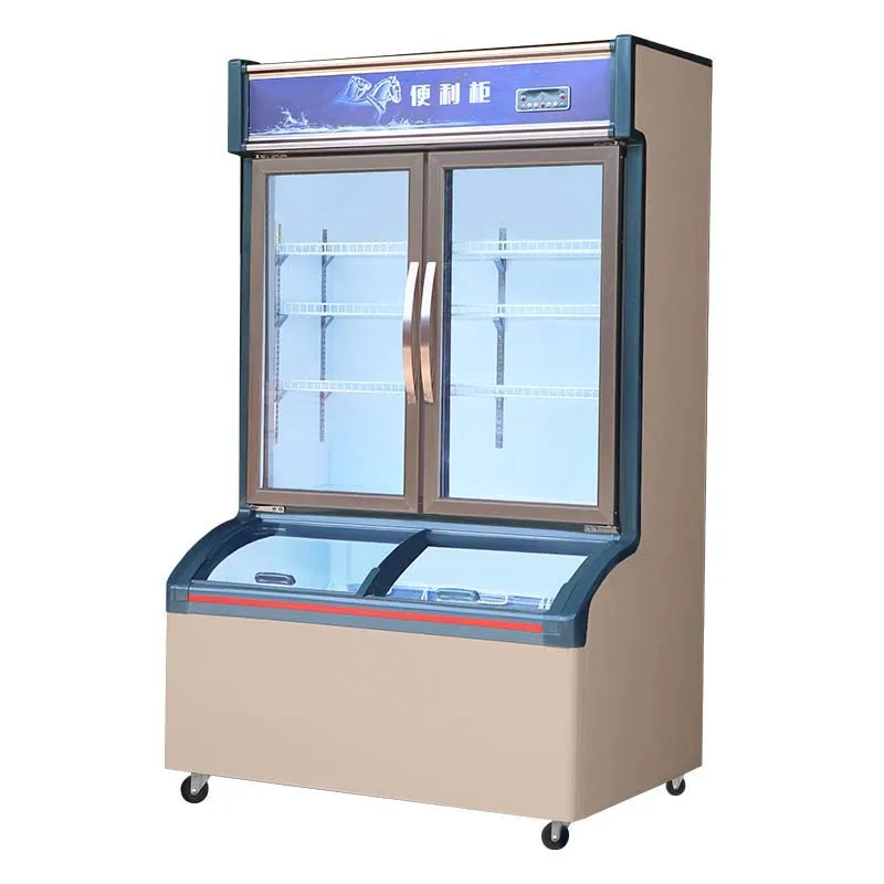 refrigerated topping display cabinet supermarket freezer air curtain refrigerator vertical freezer