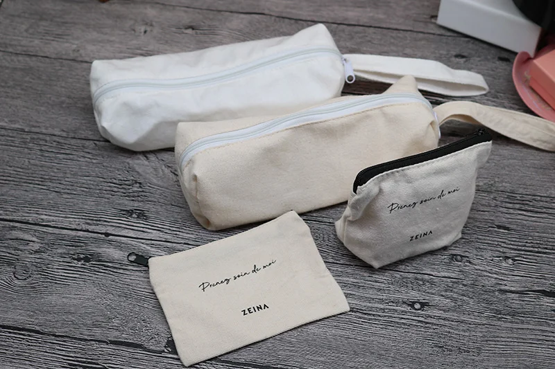 custom printed cotton canvas Cosmetic Toiletry Bag