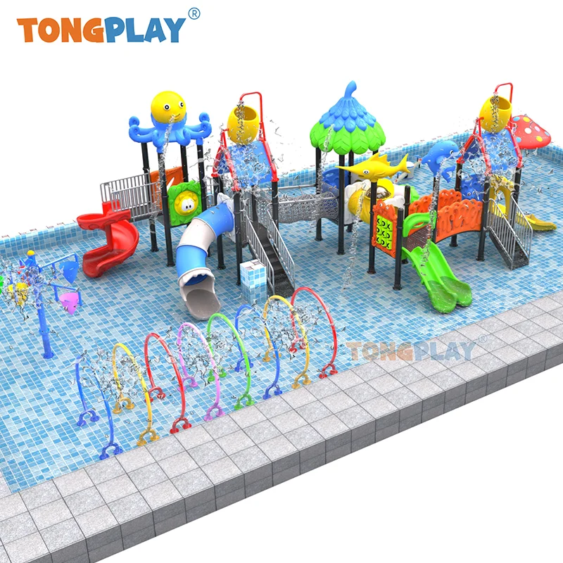Water Park Games Amusement Park Equipment Water Playground Pools Combination Water Slide For Swimming Pool Fiberglass Slide