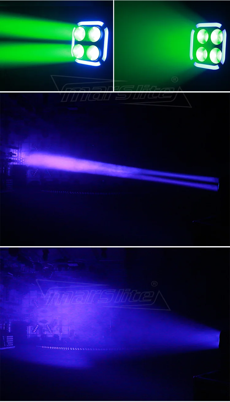 Marslite New Design 4X60W RGBW LED Wash Beam Moving Head Zoom Light Show DMX DJ Club Stage LED Lighting