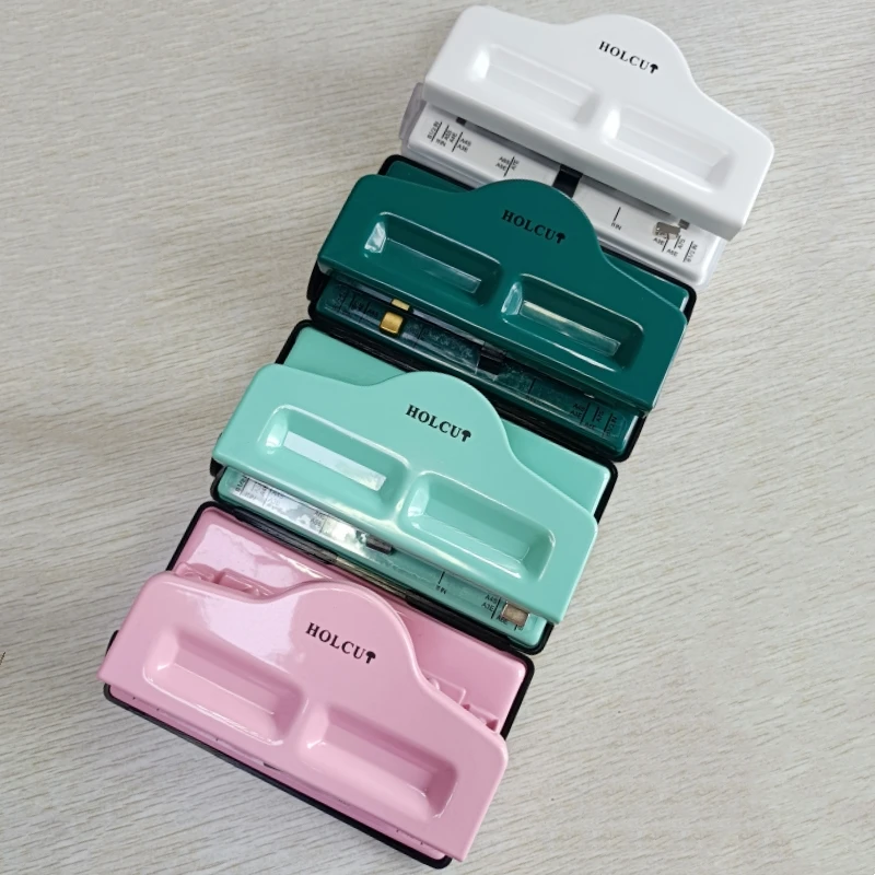Mul-color Manual  Office Binding Paper Punching Machine Metal Mushroom 4 Holes Paper Punch
