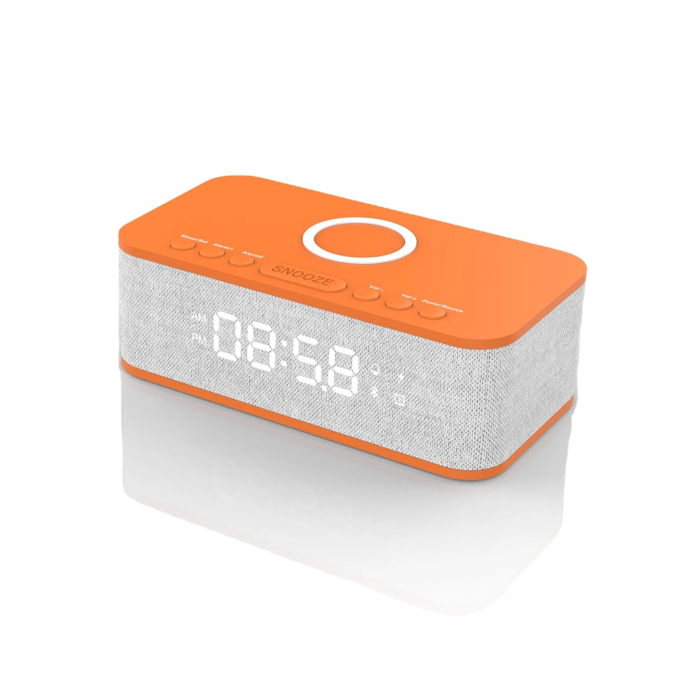 Portable Mini  Light Led Display Alarm Clock BT Speaker Wireless Charging Bluetooth speaker