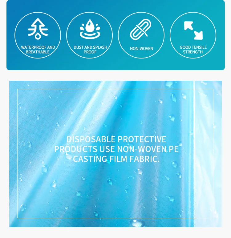 Level 2 PE Polyethylene Gown Work Shirt Coveralls Disposable Isolation Gowns PPE Clothes