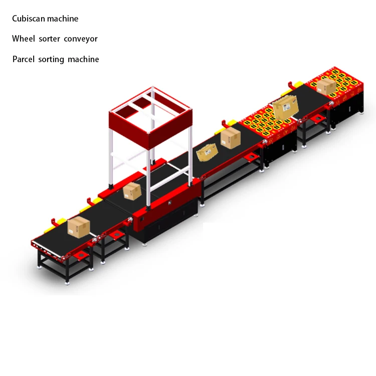 Parcel Sorting Line Logistics Package Sorting Machine Weigh Scan Dimens