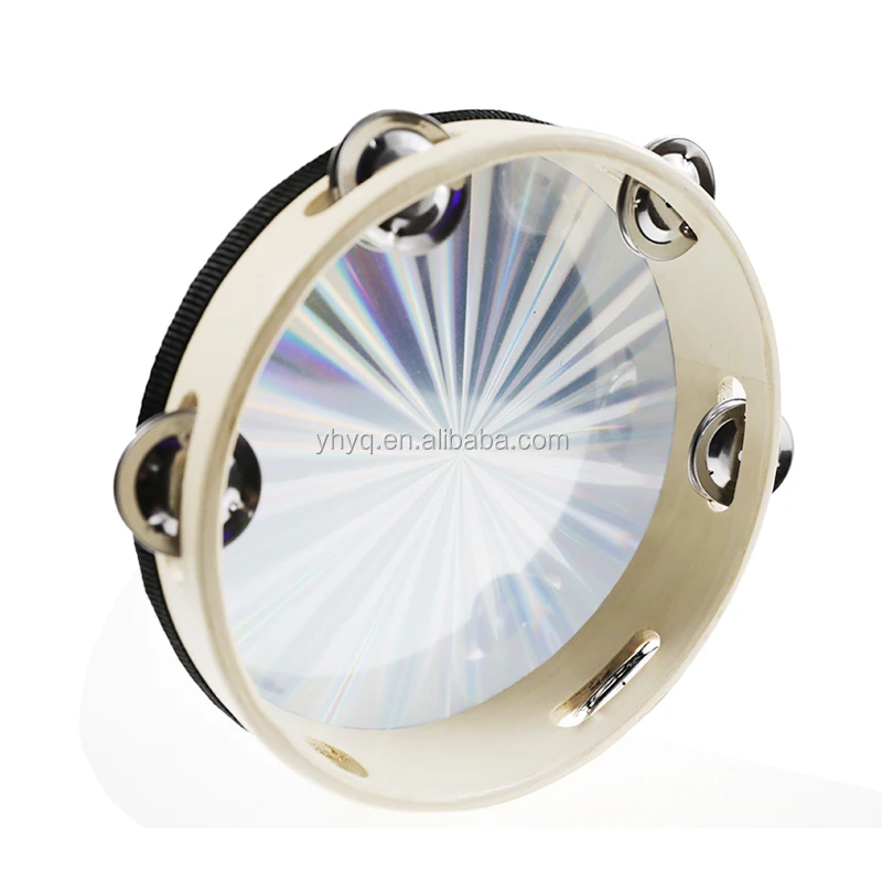 Wholesale Flashing Kids Tambourine 6/8 Inch Orff Percussion Instrument Band Accompaniment Tambourine