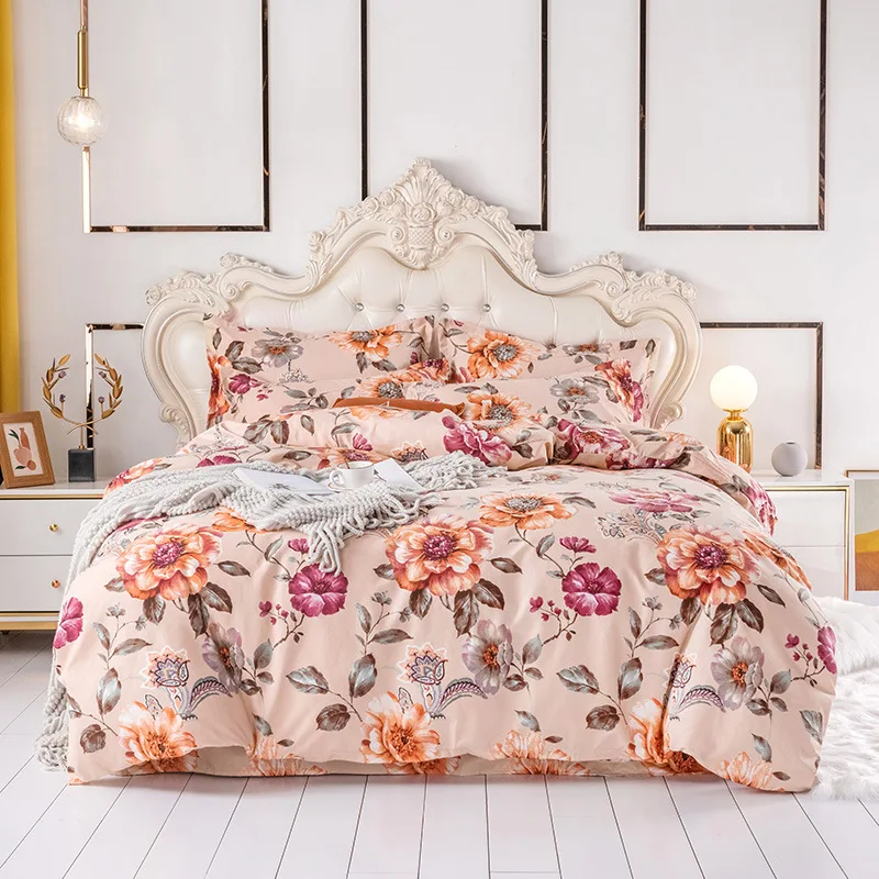  Hot sale thicken pure cotton four-piece bed linen quilt