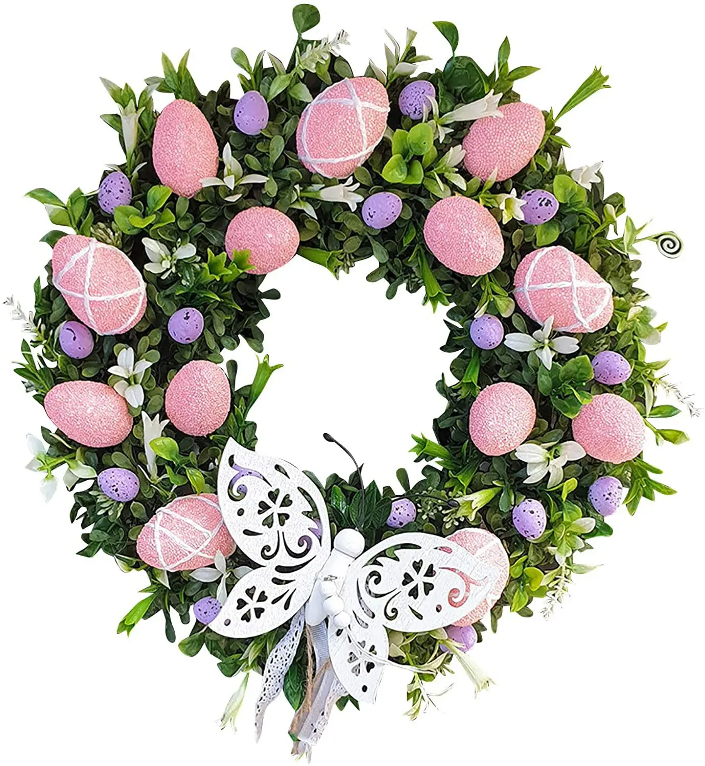 Easter Plant Garland DIY Bunny Egg Artificial Wreaths Wedding Home Easter Wall Door Hanging Home Party Decoration Rabbit Wreath