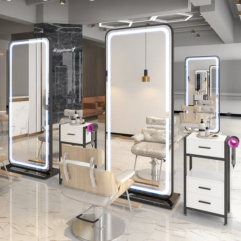 High Standard Wall-hanging Led  Touch Screen Mirror Lamps Barber Shop Smart Mirrors With Led Lights