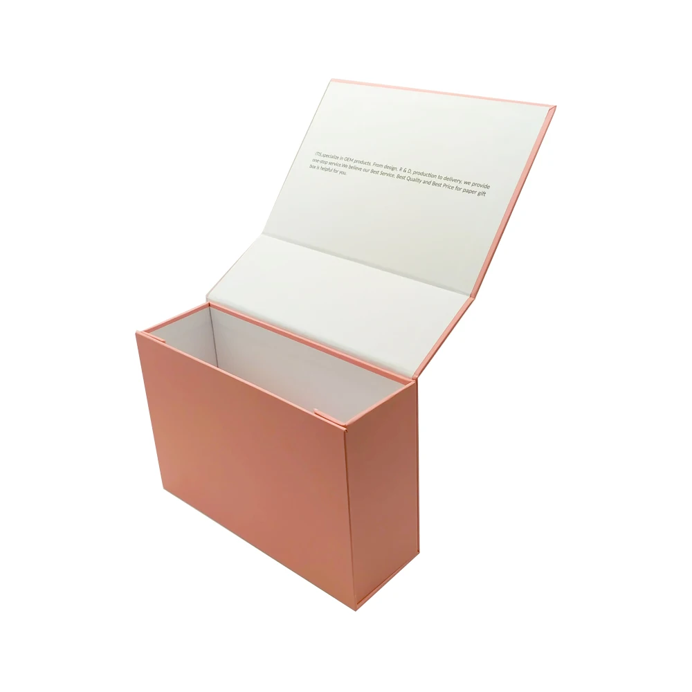 Luxury gift packaging magnetic foldable box with ribbon