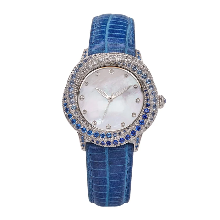 Hot sale factory customize  luxury moissanite diamond watch high quality leather strap Japanese MOVEMENT women watch