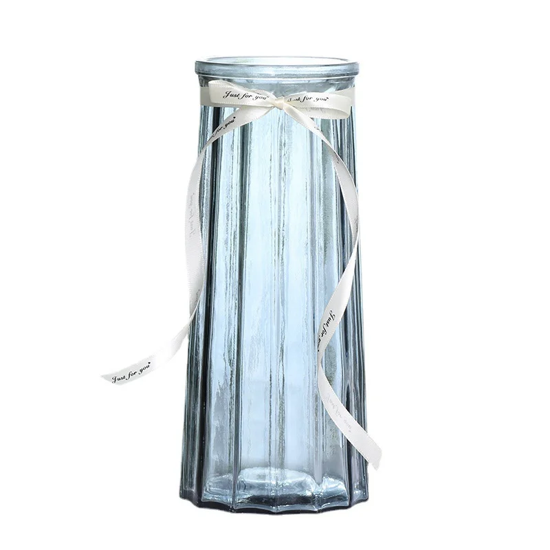 Conical colored cam vazo transparent glass vase Dried flower arrangement decorative ornaments bamboo flower vases