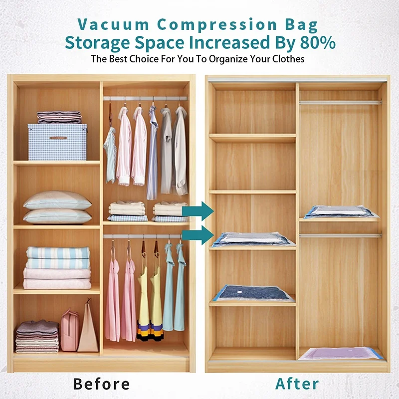 Chinese Factory Best Saver Space And Hand Pump Pressure For Clothes jumbo Vacuum Storage Bags
