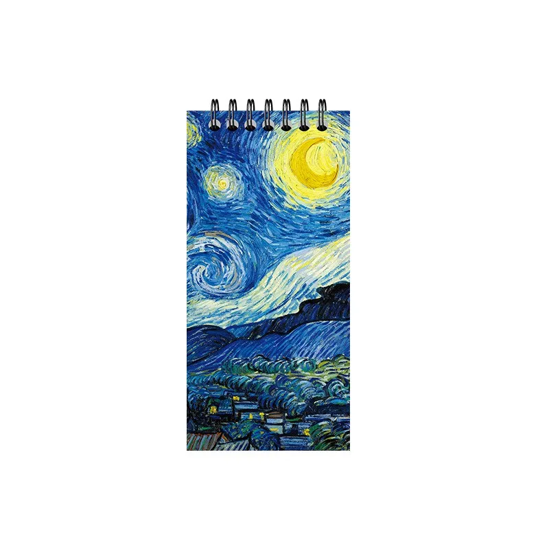 Mini notebook monet van gogh Patterns Pocket Notepads Small Journal for Women Kids Teacher Classroom Office Grid coil book