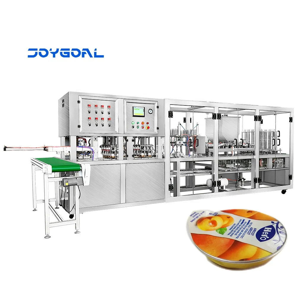 mini cup jelly filling and sealing machine juice mik liquid sauce small mineral water cups filling and sealing machine