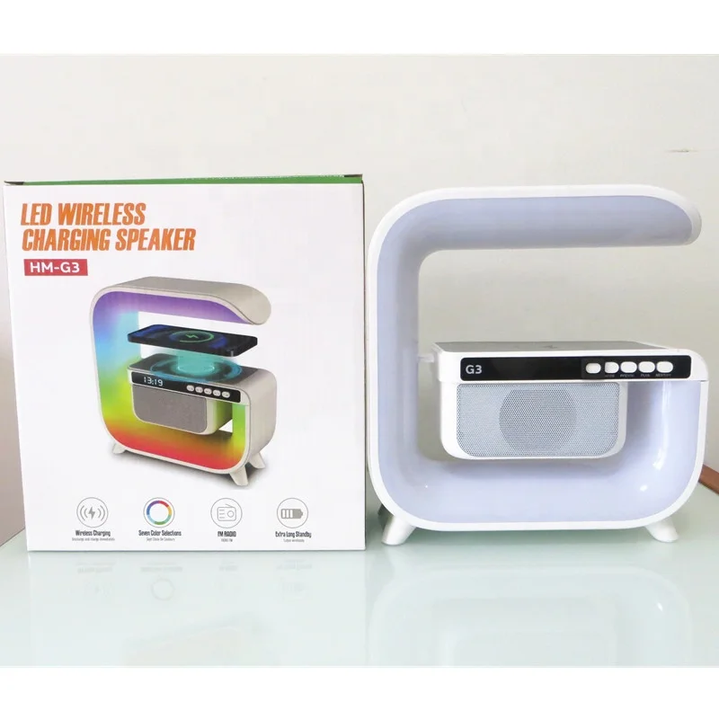 Lonvel New Arrival Sound Machine Smart Light Atmosphere Lamp G3 Speaker Wireless Charging Station TF Card Play USB Play AUX Play
