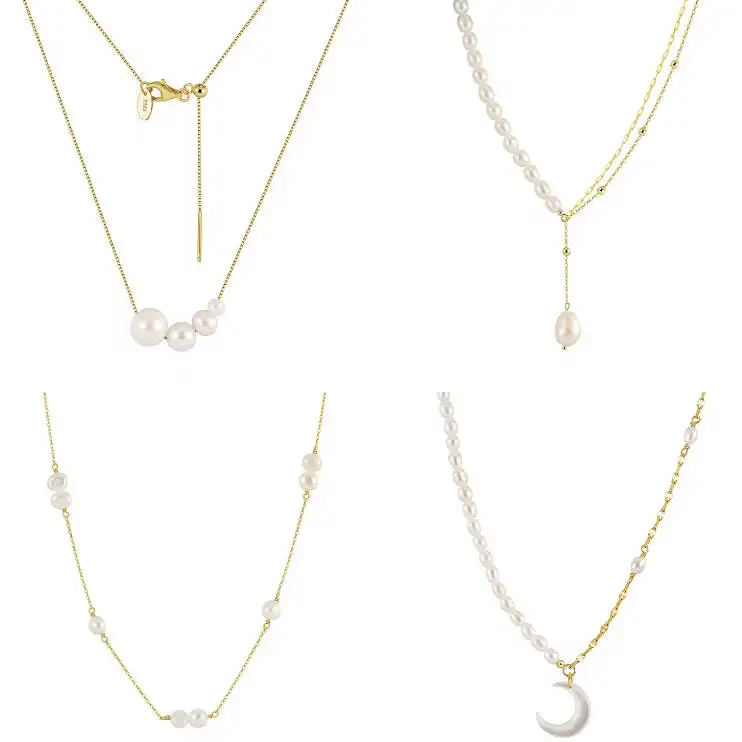Manufacturer Direct Wholesale Pearl Necklace 925 Sterling Silver Baroque Natural Freshwater Pearl Necklace