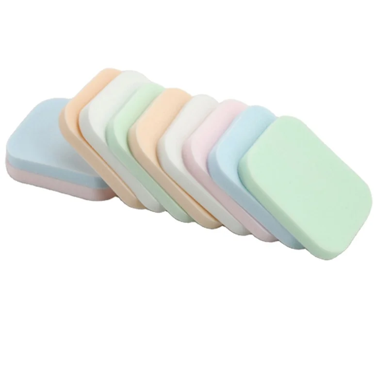 square Wet/Dry Use Foundation Sponge Puff Latex-free Cosmetic Facial Beauty Puff with Liquid Sponge for Face Application