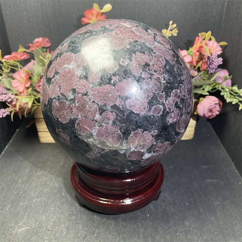 Firework Stone Garnet Ball Natural Healing Crystal Astrophylite Garnet Sphere for Decor