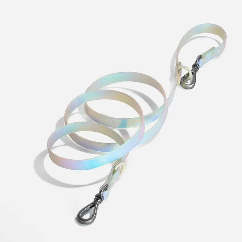Hot Sales Dazzling Holographic Transparent Reflective Custom Waterproof Dog Collar and Leash Set