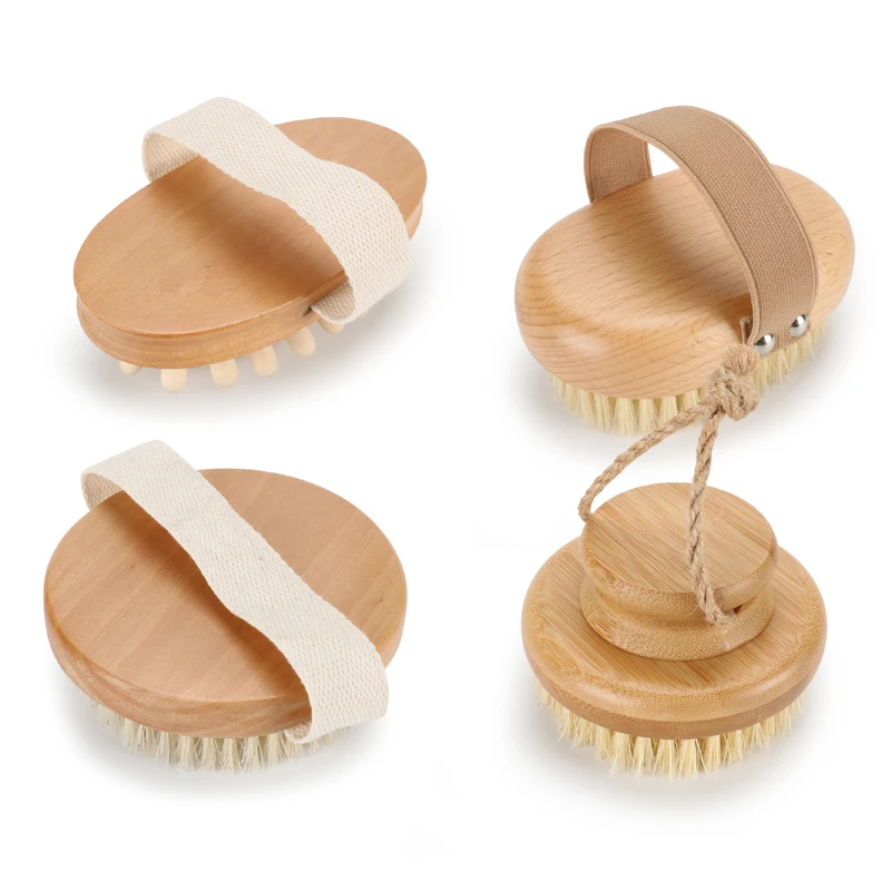 Abeis Eco Friendly Spa Message Shower Wooden Brush Exfoliating Body Smoother Dry Skin Bath Brush Wholesale
