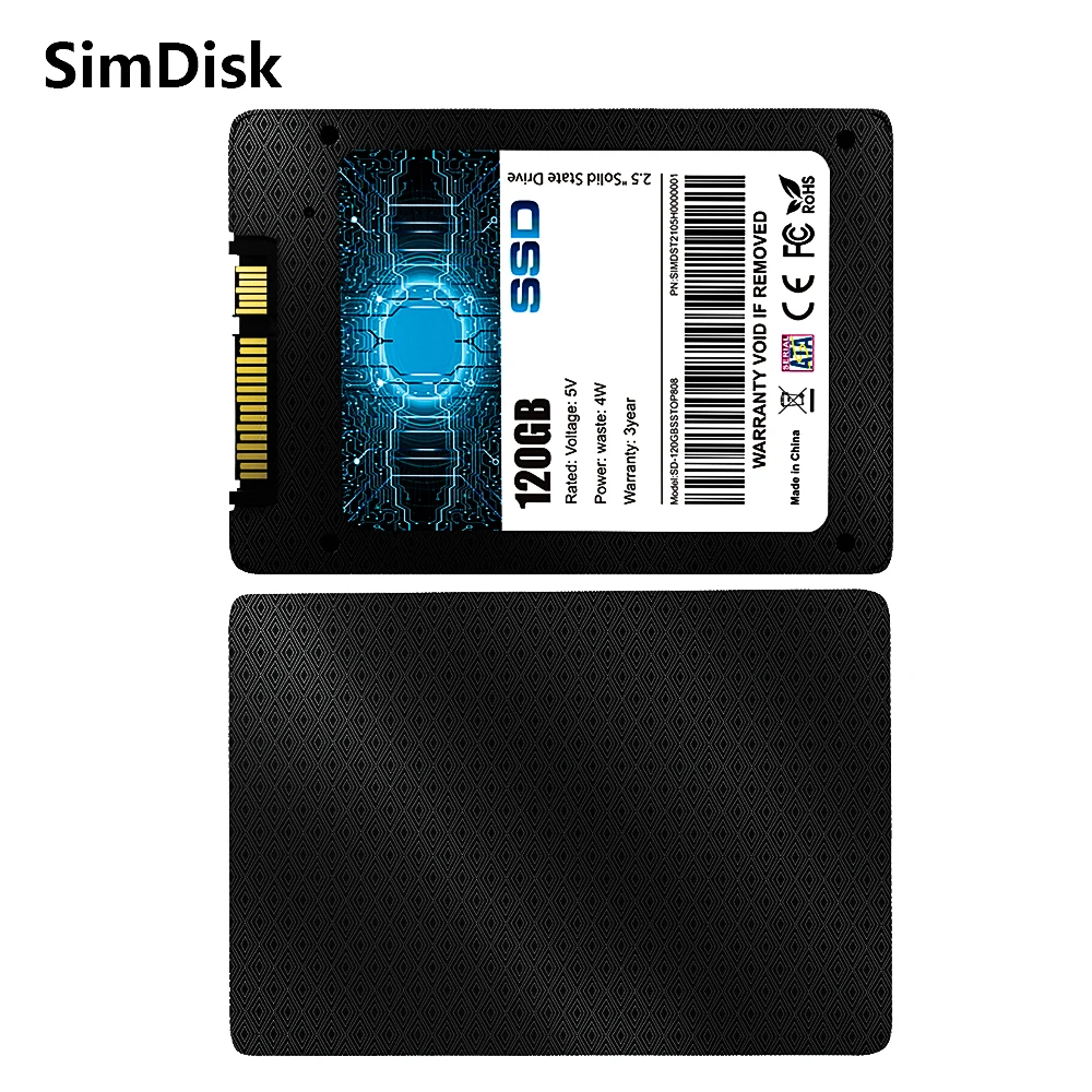 SimDisk SATA III 2.5 inch SSD 120GB 128GB 240GB 256GB 480GB 512GB 960GB 1TB 2TB High-Speed Internal Hard
