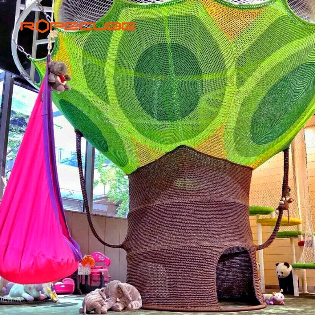 China manufacture kids Indoor playground equipment for climbing rope net tree playground