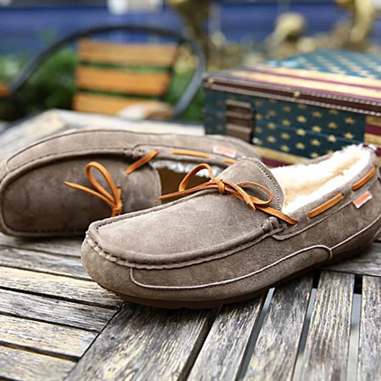 fur lining slip On Moccasin Driving Loafer Shoes Casual Men Shoe with soft sole