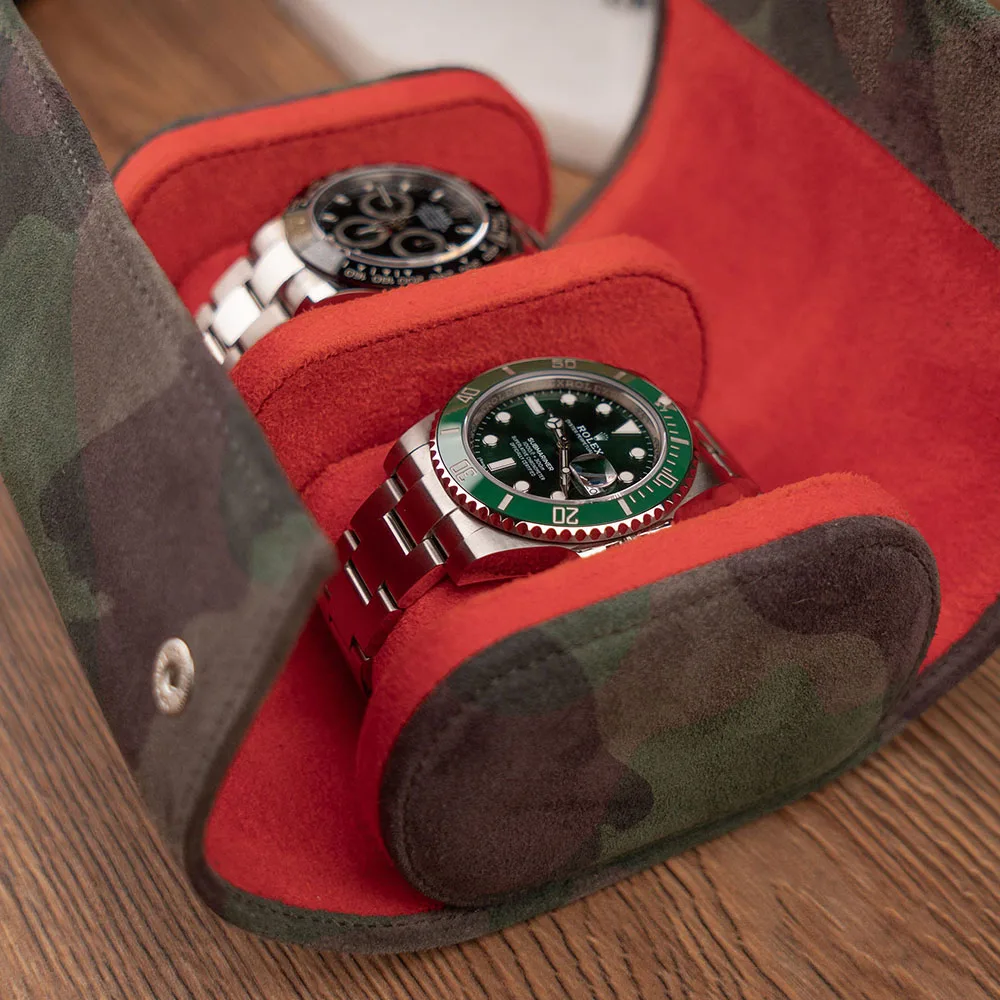 Watches Storage Roll Up Blue Leather Watch Gift Box Wristwatch Boxes Travel Watch Case