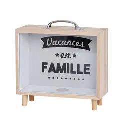 Cute Cartoon Camera Shape Transparent Piggy Bank Money Saving Box Nordic Style Wooden Money Boxes Kids Toy Coin Storage Box Cans