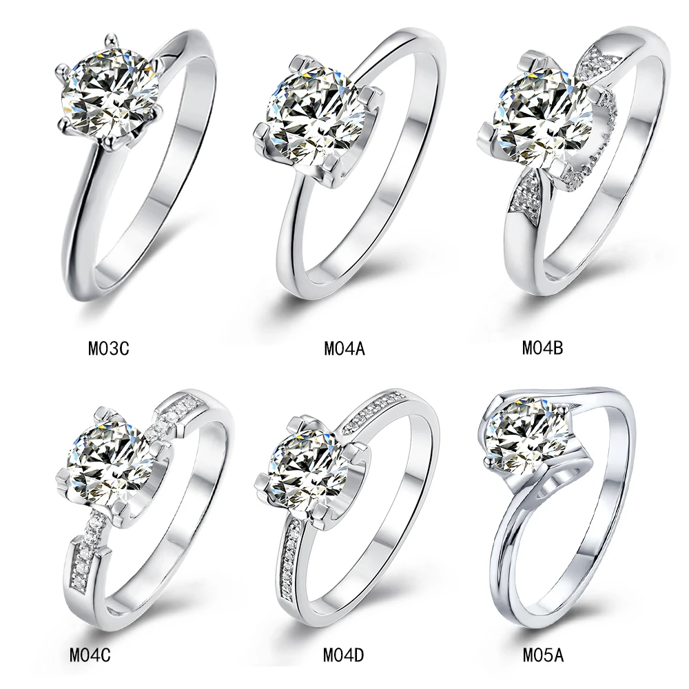 
Fast shipping Luxury Women Brilliant Cut Moissanite Ring 925 Sterling Silver 