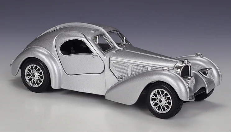 1:24 Bugatti 1936Atlantic vintage car simulation alloy car finished model with base diecast toy vehicles