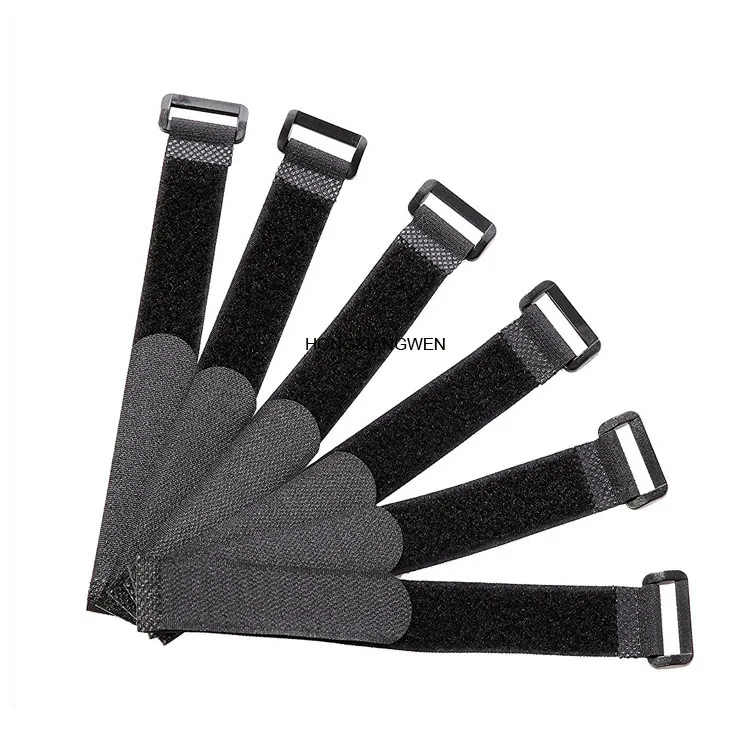 12 Inch Hook And Loop Strap With Buckle Reusable Self-lock Cinch Strap