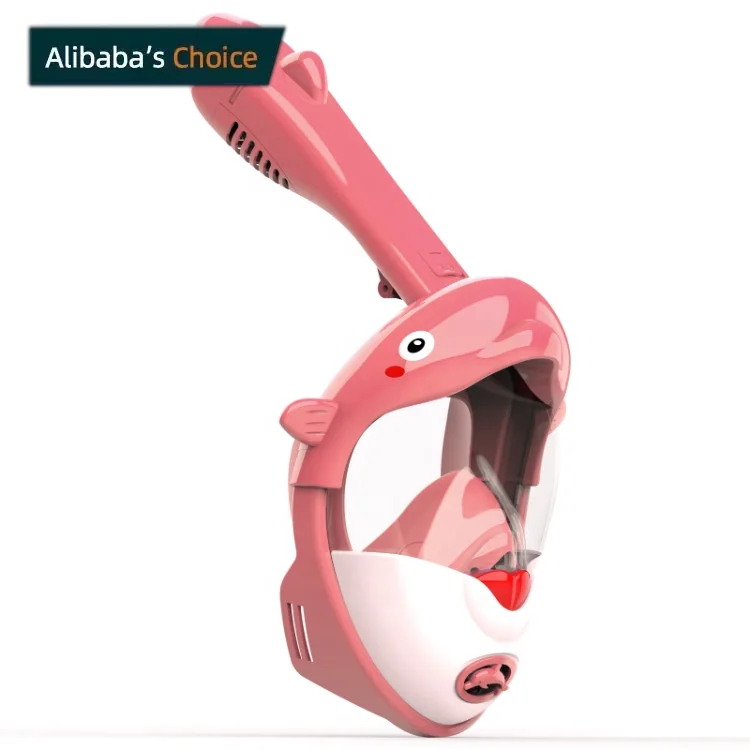 2022 new design panoramic view kids full face snorkel mask