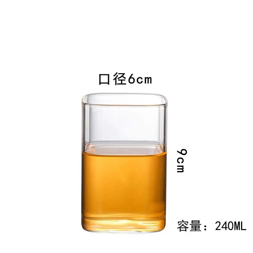 Оптовая продажа 350 мл квадратная Бессвинцовая стеклянная чашка для воды прозрачная кружка питья прямая сока молока чая кофе