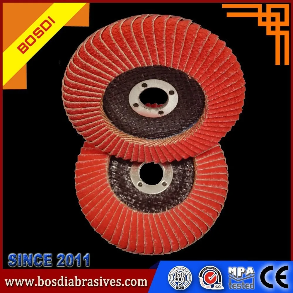 5 Inch ceramic curved edge flap disc Ceramic oxide, 60 Grit, Large Radius