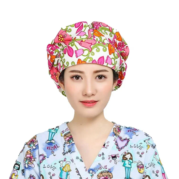 Surgical Hats Print Doctors Hair Medical Nurse Operating Room Caps